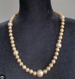 Napier Gold Tone And Pearl 24 Inch Necklace