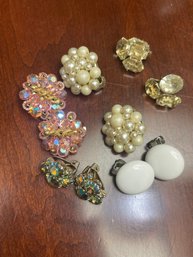 5 Pairs Vintage Clip On Earrings