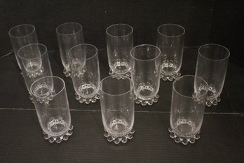 11 Vintage Imperial Glass-Ohio Candlewick Clear Water Glasses,