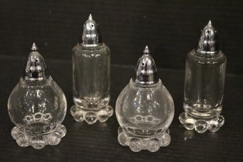 2 Sets Of Vintage Imperial Glass-Ohio Candlewick Salt And Pepper Shakers