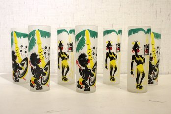 7 Vintage Libbey Glass Co. African Tribal