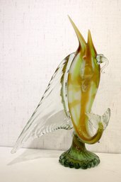 Mid-Century Modern Murano Style Art Glass Swordfish