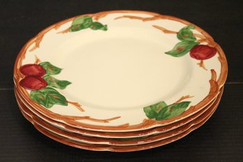 4 Dinner Plates, 1940s Franciscan Apple
