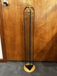 Vintage Black Metal Wire CD Rack Tower