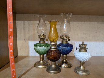 Vintage Collection Of Mini Oil Lamps Set Of 4