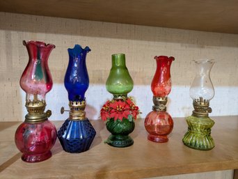 Vintage Oil Lamp Group ( 5 Total)
