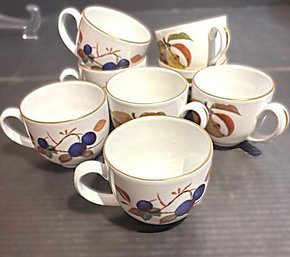 Royal Worcester Porcelain Evesham Pattern 8 Oz Tea/coffee Cups X 8