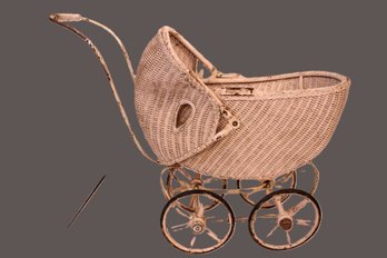 Vintage Wicker Baby Doll Stroller