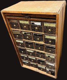 Oak Antique Apothecary/card Catalog Cabinet