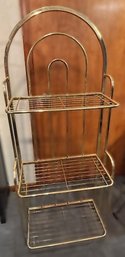 1980s Brass Tone Etagere