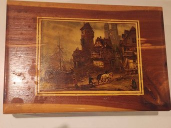 Vintage Wooden Box With Matchbook Covers