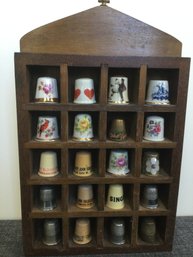 Thimble Collection And Wood Display Box