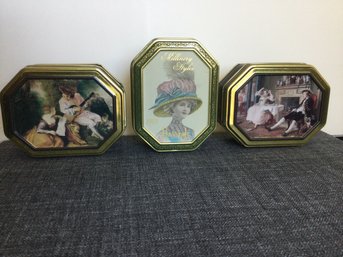 2 Churchills Fruit Bonbons Tins & 1 Harrods Fine Confectionery Tin