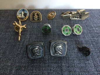 6 Tie Tacks, 1 Pair Of Cufflinks And 3 Snap Links