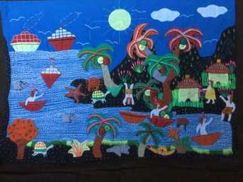 Vintage Folk Art - Seaside OXFAM 014974