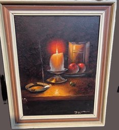 Vintage Framed Still Life Painting Of Oil And Acrylic Paint - 1965 Signed Artist Testor