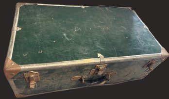 Antique Metal Trunk 10' Tall 16' Wide 28' Long With Brass Hardware No Key