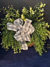 Small Twig Wreath With Greenery And Bow