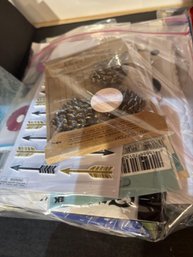 Lot With Colored Letters And Numeric Sticky Stencils, Multiple Sticky Plastic Stickers And More