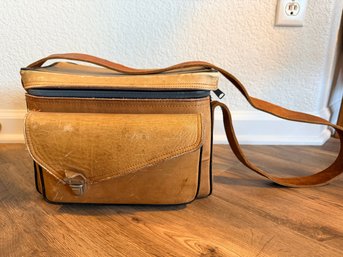 Vintage Perrin Camera Case Cowhide Leather 'The Sportsman' 503 Bag Carrying Tote 1960s