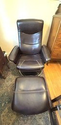Nice Vinyl Covered Office Chair And Ottoman