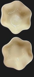 Set Of 2 Gail Pittman Hospitality Collection Marked Buttery Yellow Scalloped Edge Cereal Bowls