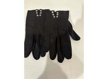 Vintage Black Tea Gloves With