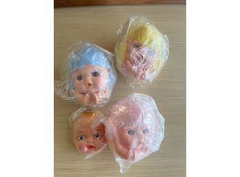 4 Vintage Doll Heads
