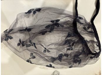 Vintage Black Netted Hair Scarf