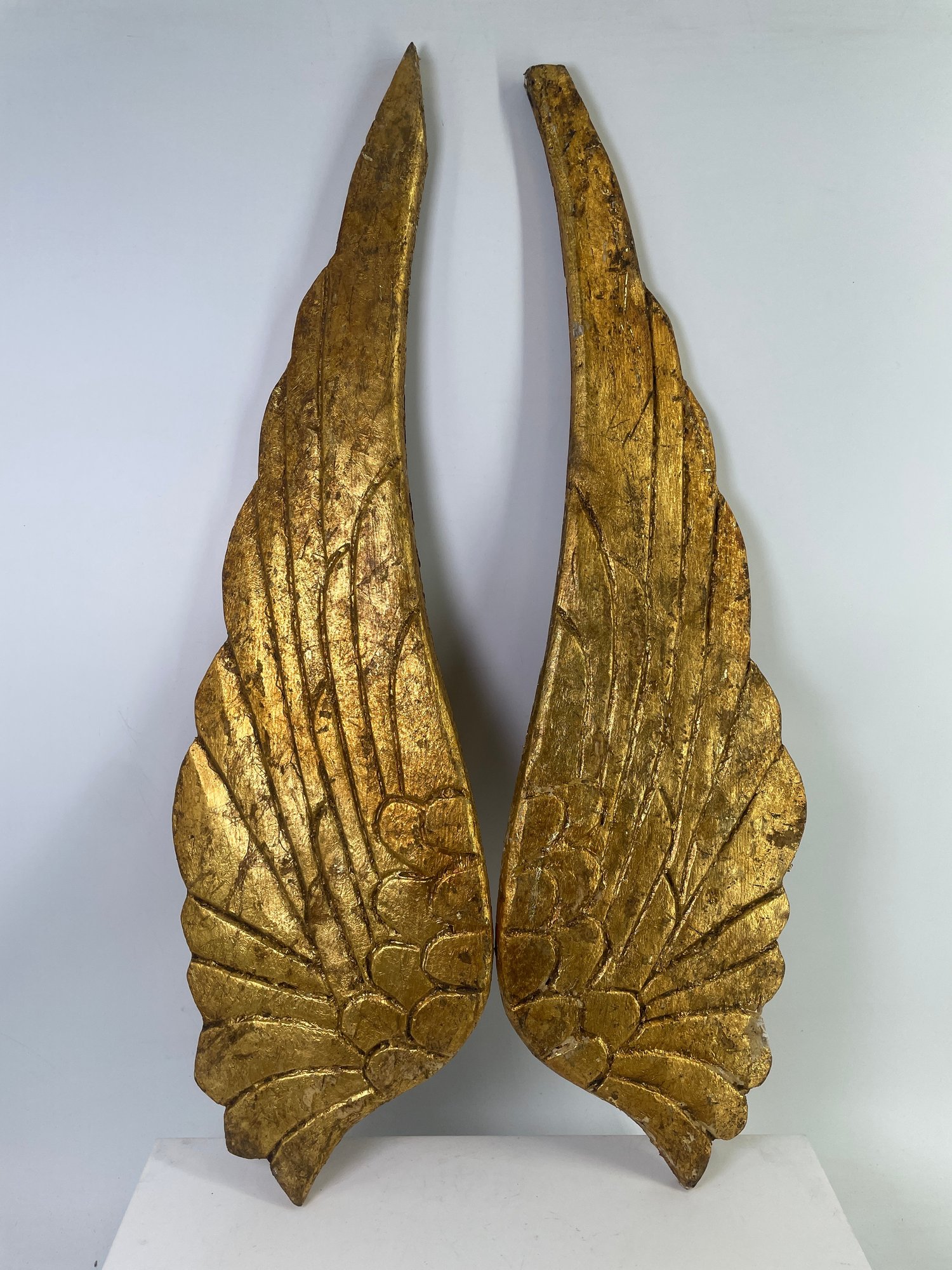 Pair Of Antique Gilt Wood Angel Wings #166407 | Auctionninja.com