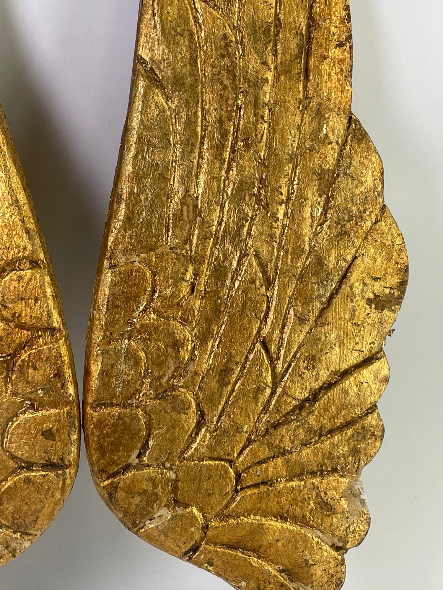 Pair Of Antique Gilt Wood Angel Wings #166407 | Auctionninja.com