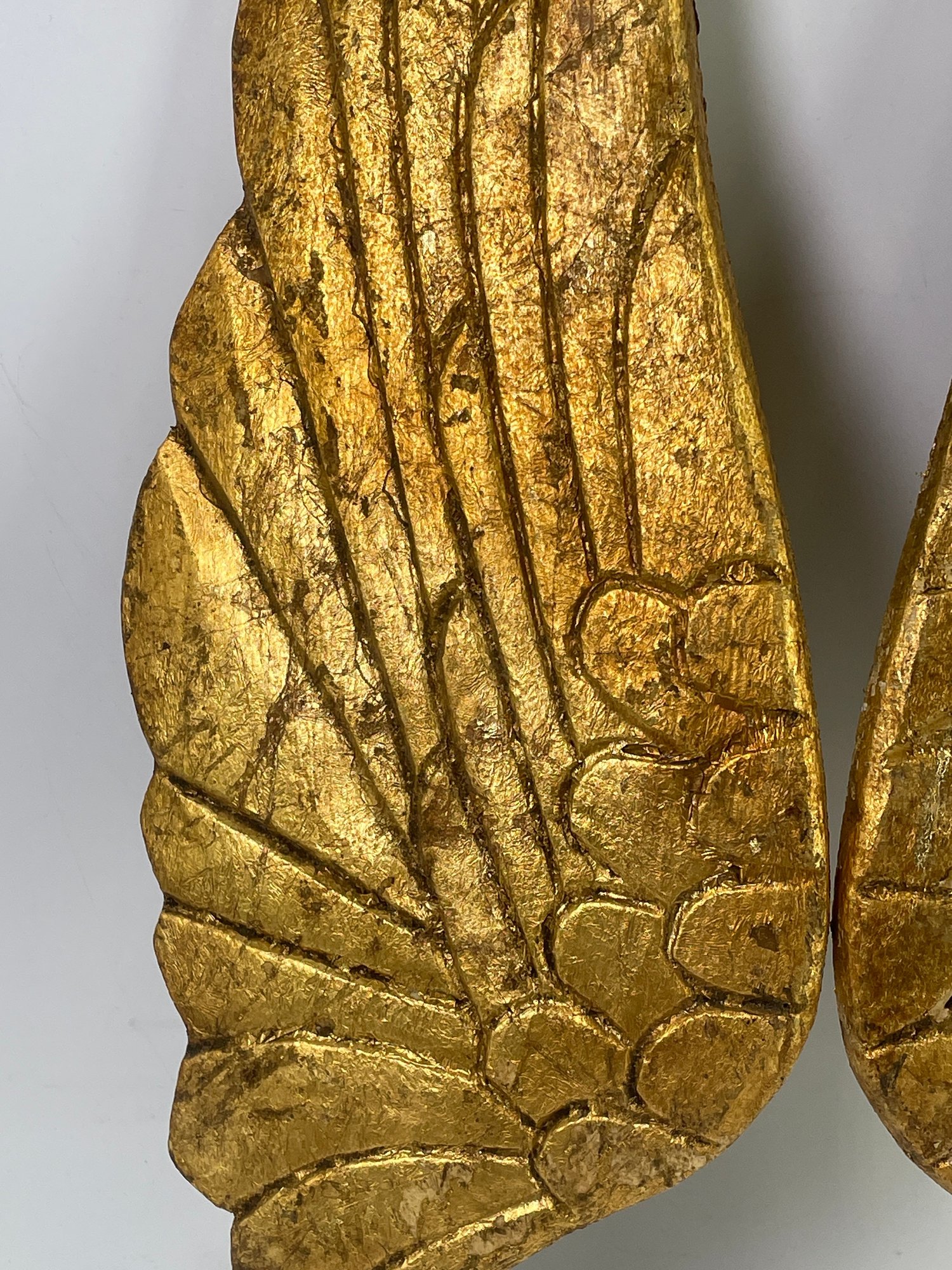 Pair Of Antique Gilt Wood Angel Wings #166407 | Auctionninja.com