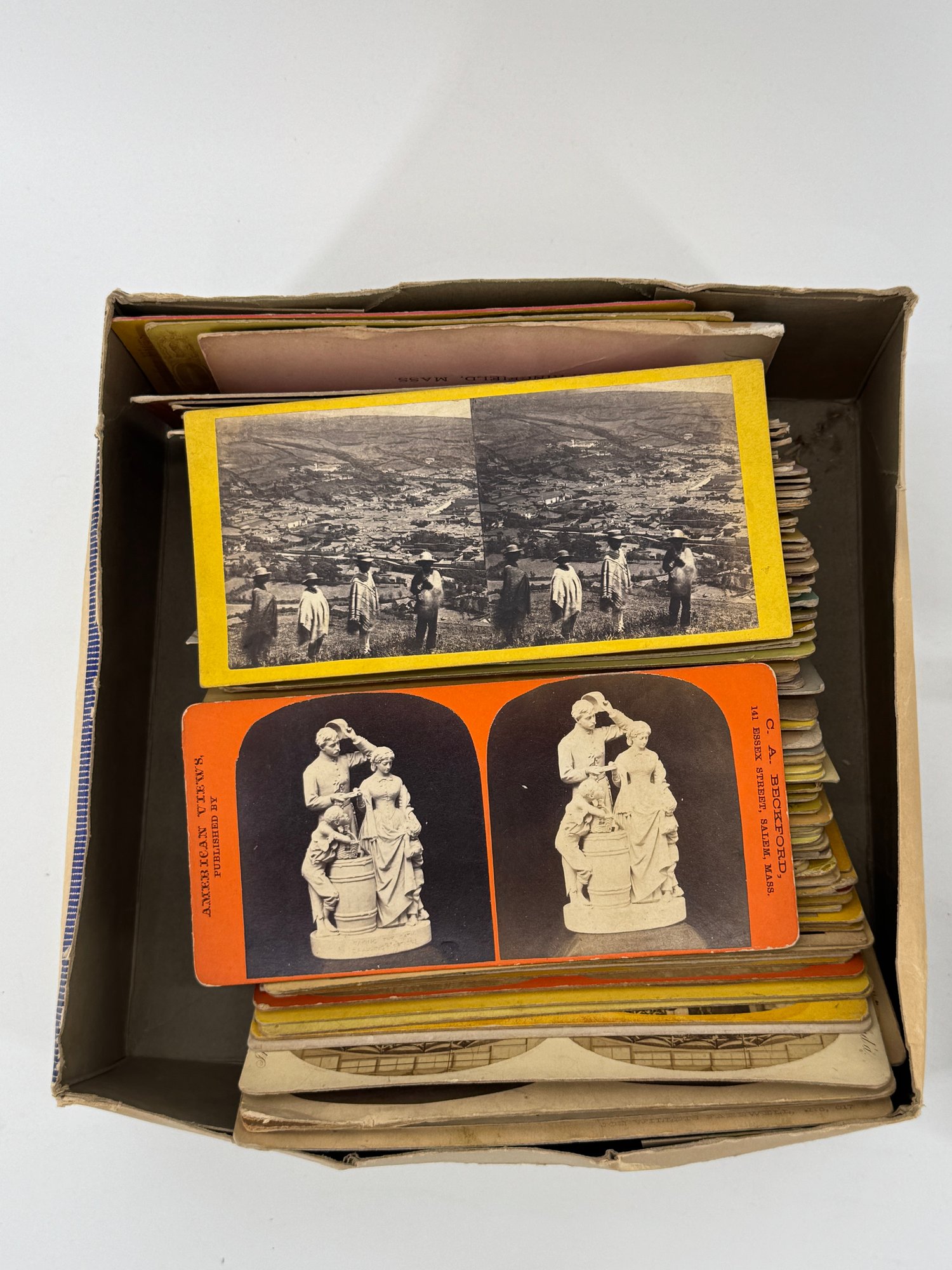 View Card Large Collection Of Antique Stere Optic View Cards W/ Viewer As Is ...