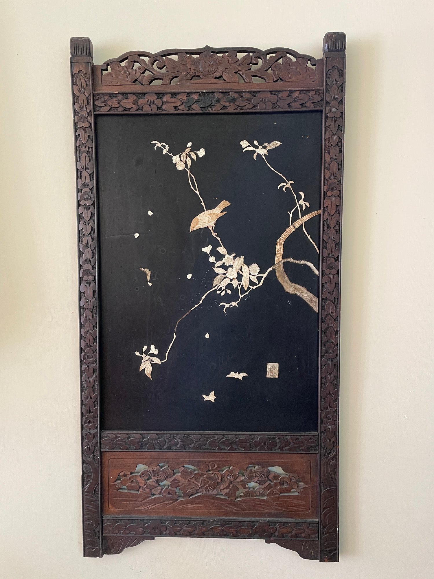 Japanese Inlaid Lacquer Two Fold Screen Panels #110859 | Auctionninja.com