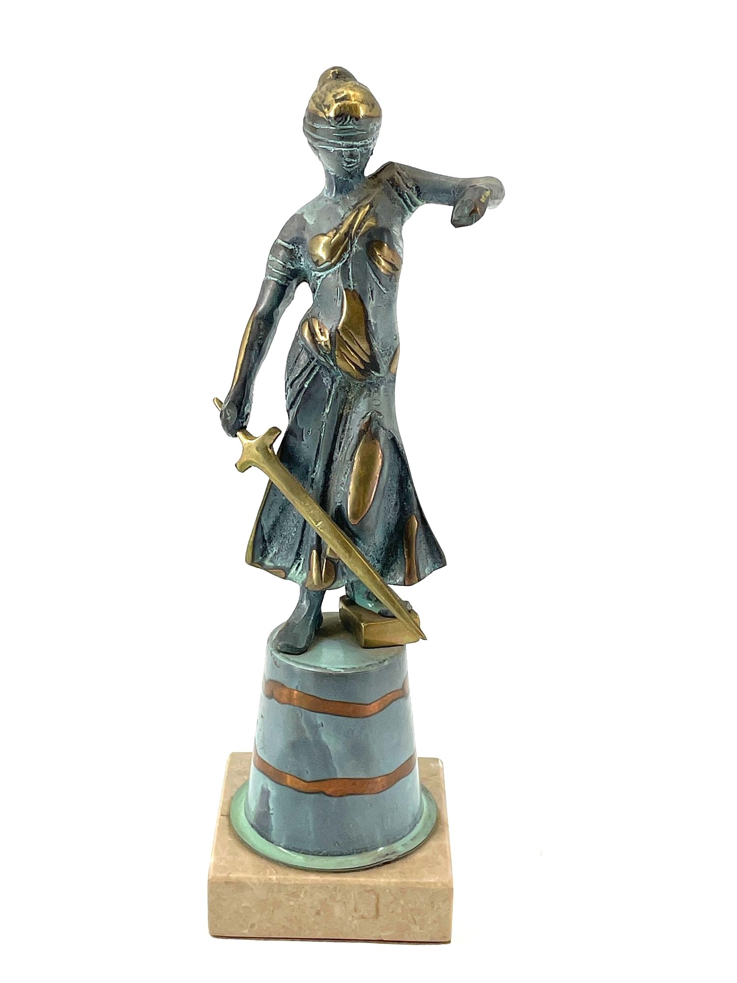 Vintage Bronze Statue Of Lady Justice #140669 | Auctionninja.com