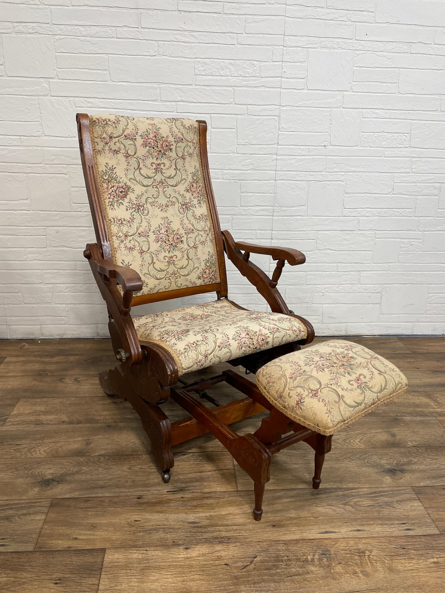 Antique Victorian Rocker With Foot Stool Attached #112556 ...