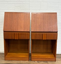 Teak Drop Down Nightstands By Nordisk Andels-eksport