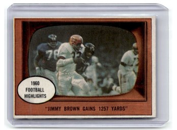 1961 Topps Football #77 Jimmy Brown Gains 1257 Yards