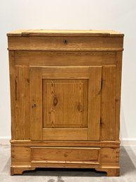 20th Century Scrubbed Pine Chest With Lift Top Desk, One Drawer