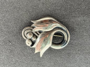 Sterling Signed George Jenson Brooch, 6.83 G