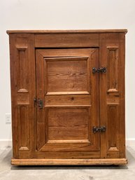 19th Century European Scrubbed Pine Chest With Shelves On Interior