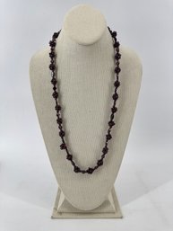 Vintage Garnet Glass Beaded Necklace