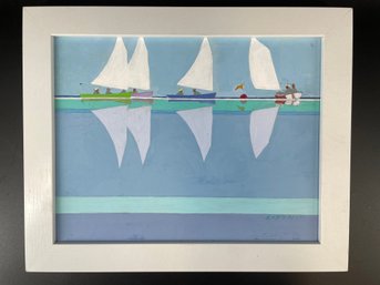 Colorful Sail Boat Painting By Eastland