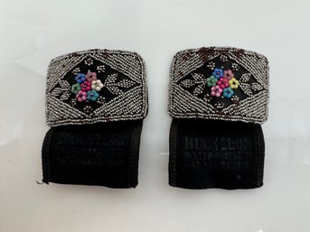 Pair Of Vintage Beaded Marcasite Shoe Clips