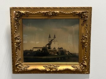 Antique Framed Print Of Pauline Church And Monastery At Skaka, Krakow By Adolf Kozarski