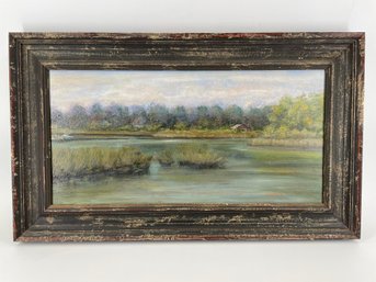 Marsh Painting With House By R. Niedzwecki