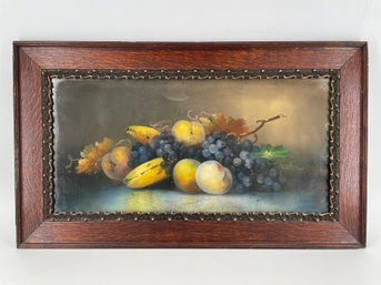 Antique Moody Fruit Still Life Pastel Painting