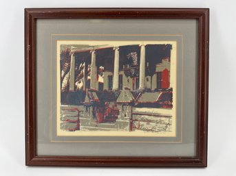 Janet Hulgan Print Of House With Columns