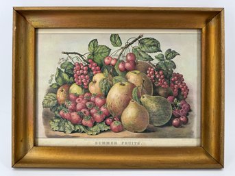 Currier & Ives 'Summer Fruit' Hand-colored Lithograph