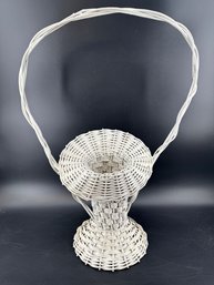 White Wicker Victorian Funeral Basket